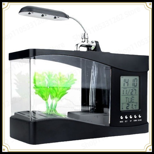 Aquarium Fish Logo - Mini Kleines Aquarium Kreatives Desktop-USB-Quallen-Aquarium mit