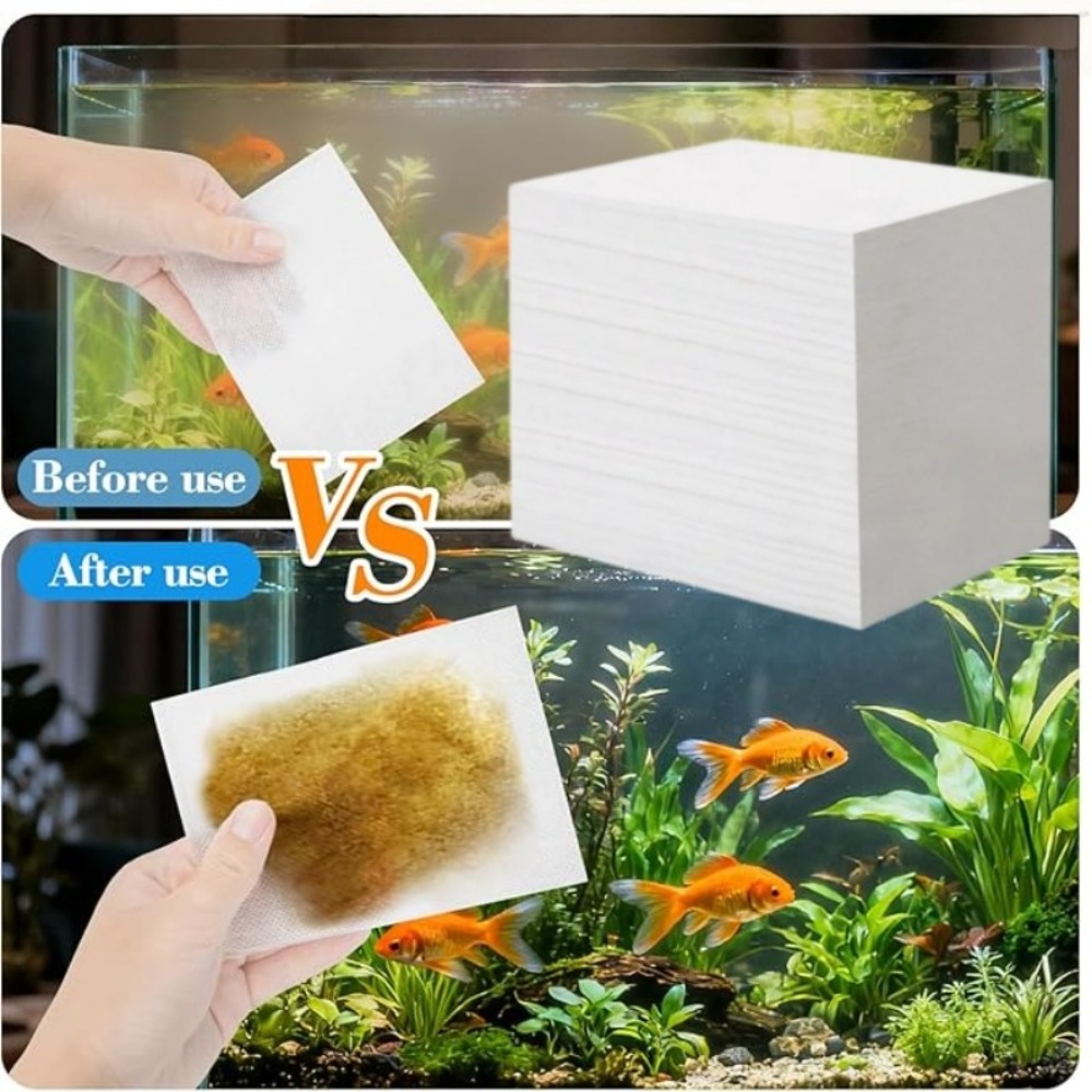 Aquarium Fish Yellow - 50 Stück Aquarium-Reinigungspapier zur Absorption von
