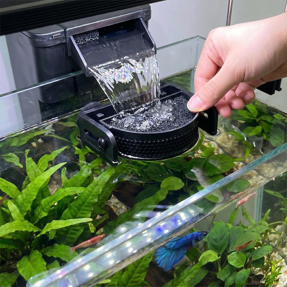Aquarium Fish Waste Collector - ﻿ Premium Aquariumfilter-Ablenkblech mit Saugnäpfen, Fischbecken-Strömungsregler,