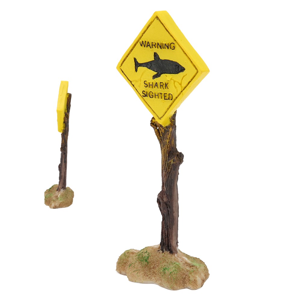 Aquarium Fish Yellow - Harz Hai Warnbrett Ornament Gelb Gewichtete