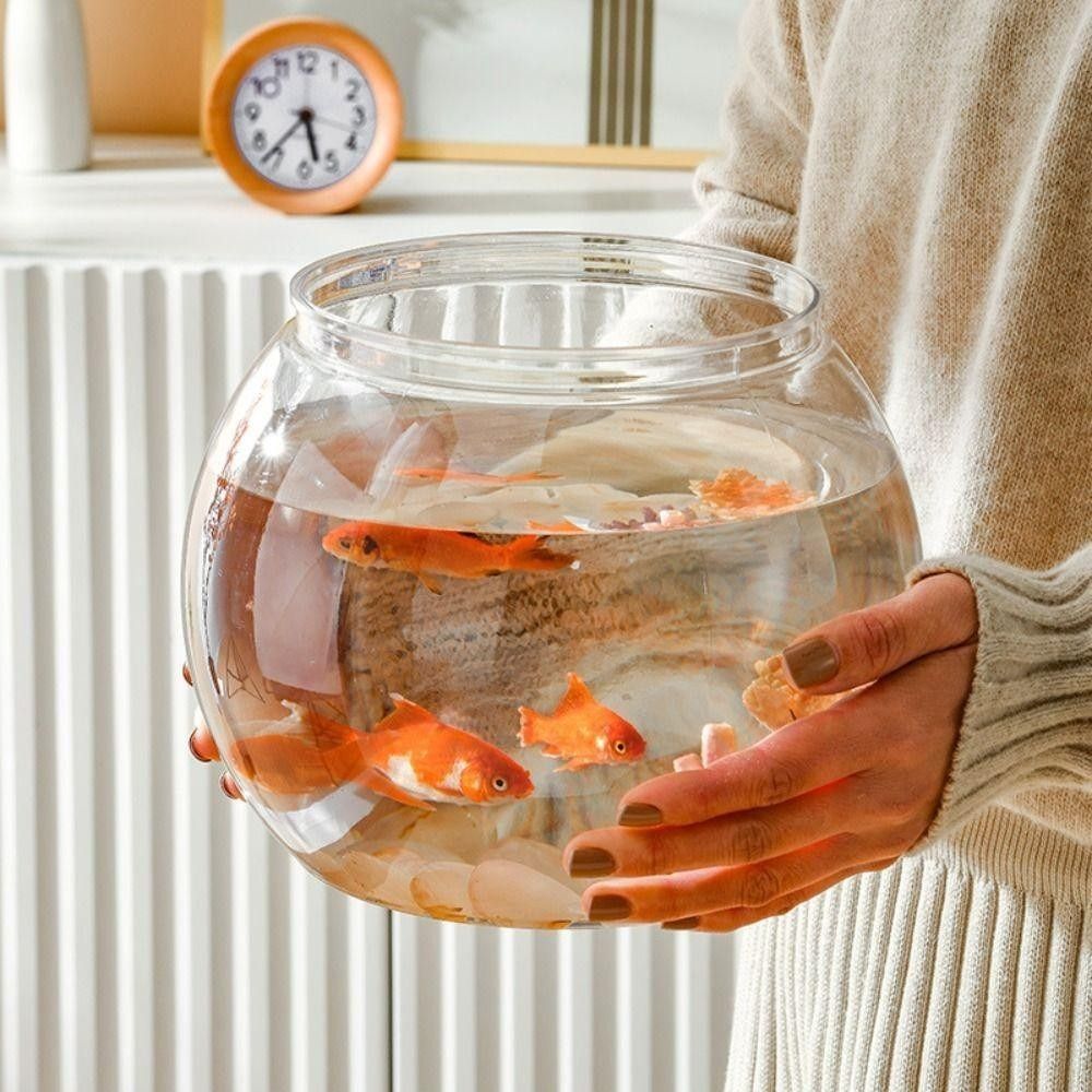 Aquarium Fish For Beginners - Neues transparentes Aquarium, rund, unzerbrechlich, Kunststoff,