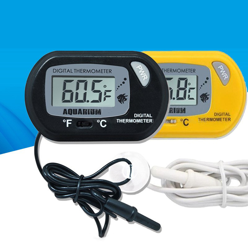 Aquarium Fish Yellow - 1PC 58*37mm Aquarium Digital Thermometer, Gelb/Schwarz