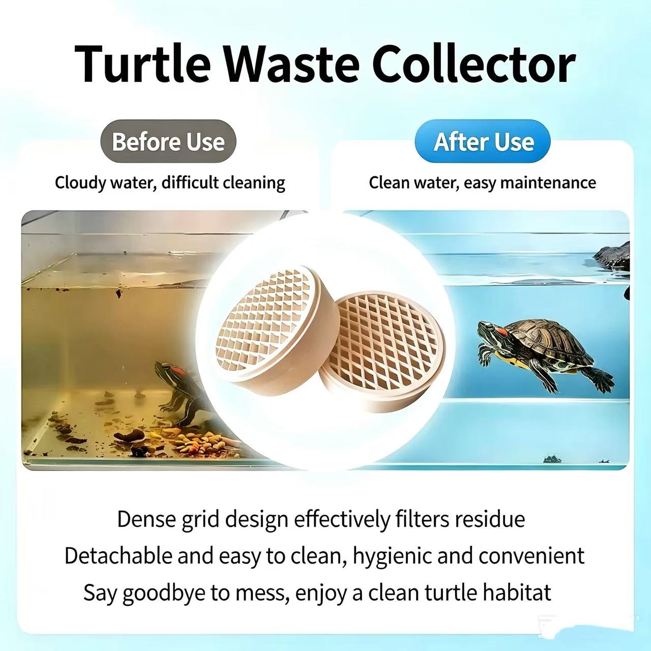 Abnehmbarer Schildkröten-Kotfä – Aquarium Fish Waste Collector Bewertung und Preis