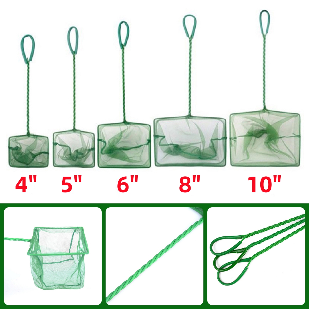3 ~ 10 Zoll Tragbare Nylon Grü – Fish Net Handle Bewertung und Preis